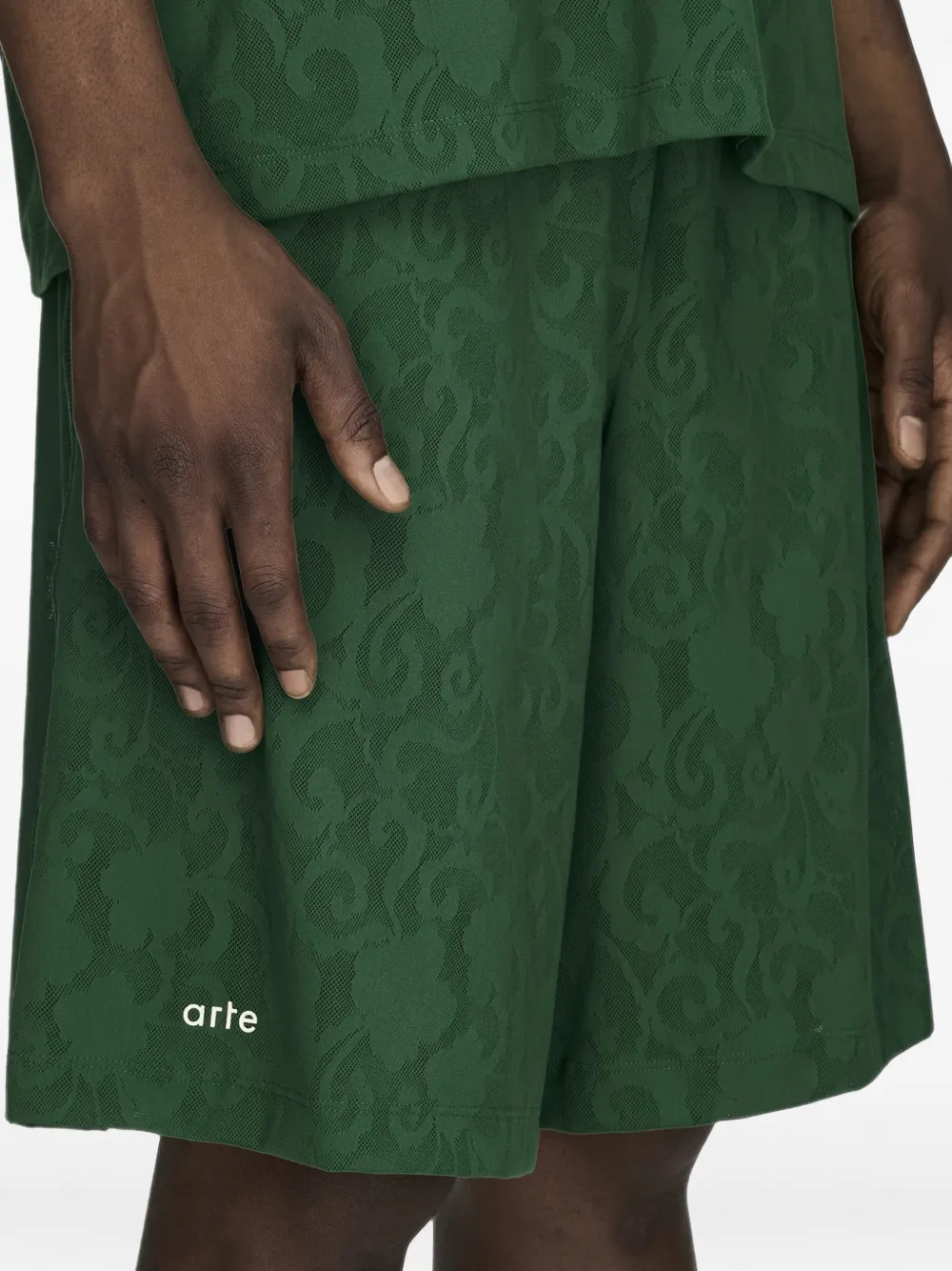 adidas x Arte Antwerp logo-embroidered lace football shorts Groen