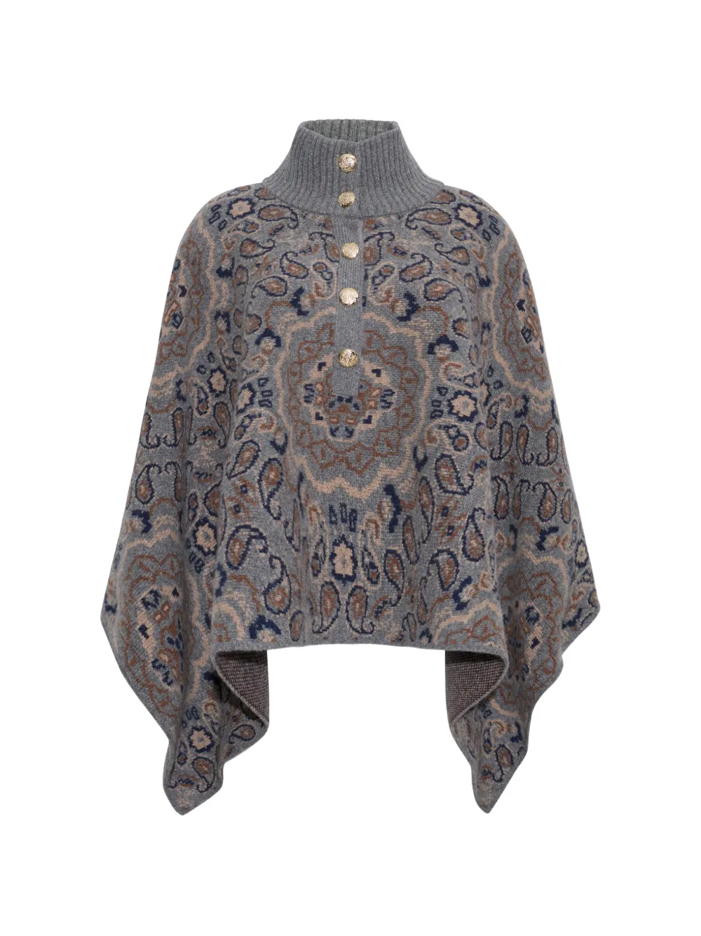 Cara Cara Pagoda paisley-intarsia cape