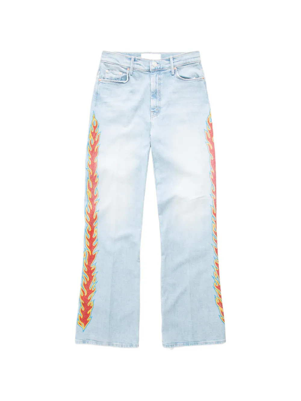 MOTHER The Saloon Sneak flame-print jeans