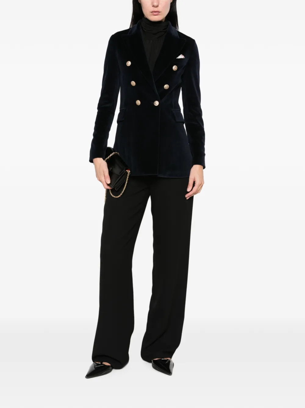 Circolo 1901 double-breasted velvet blazer - Blu