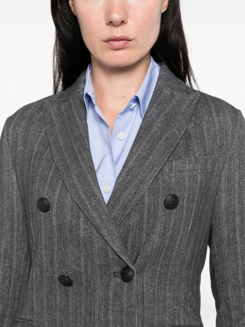 Circolo 1901 pinstripe-patten double-breasted blazer Grijs