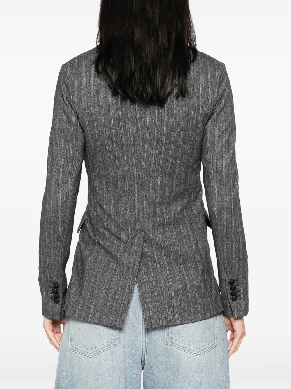Circolo 1901 pinstripe-patten double-breasted blazer Grijs