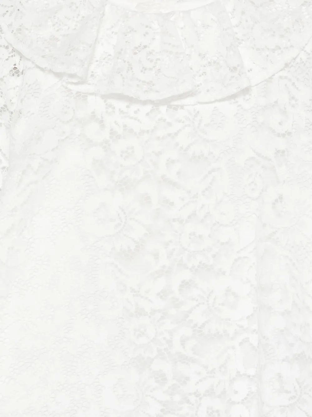 Il Gufo Blouse met ruches en bloemenkant Wit
