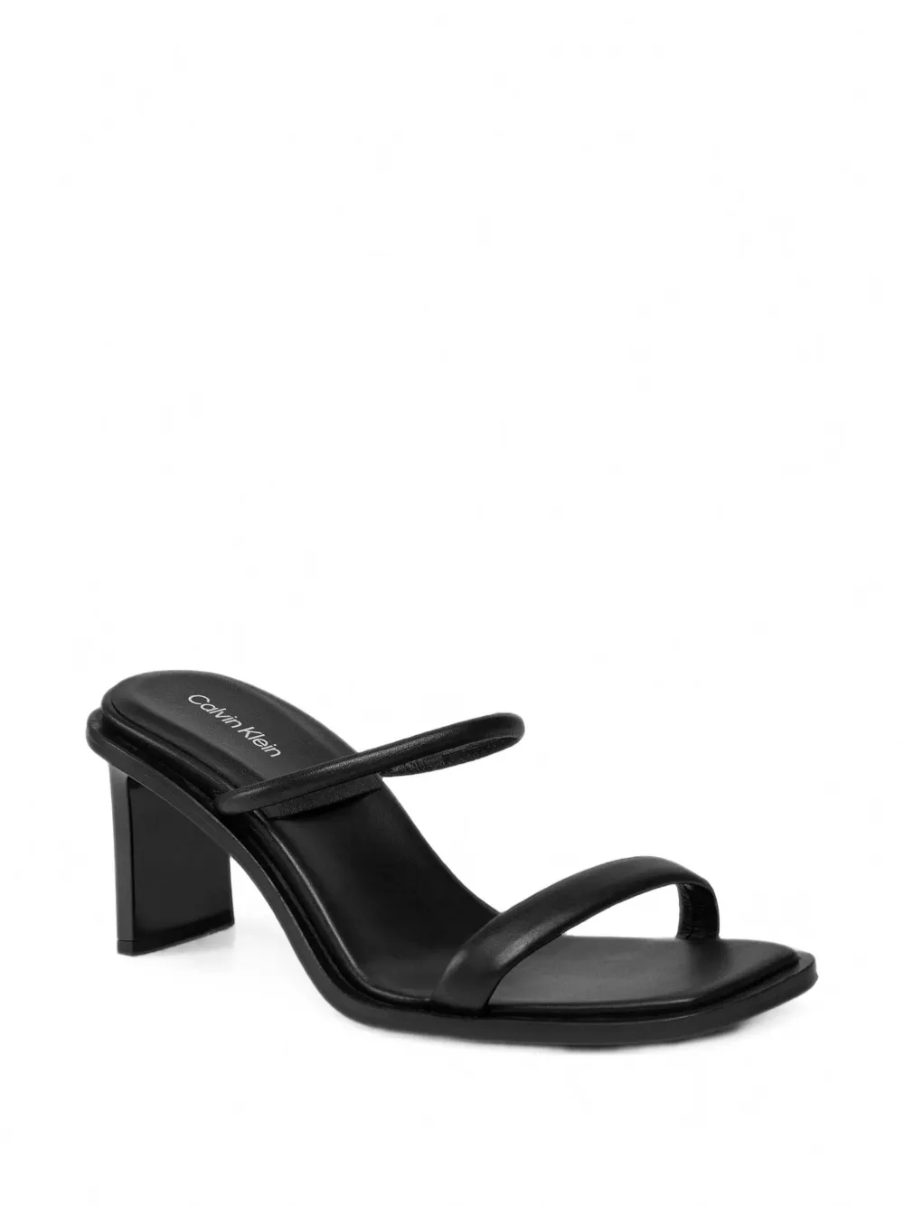Calvin Klein Calf Leather Square-toe Sandals in Black, view 2