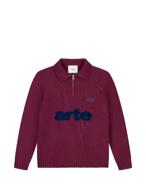 Arte Antwerp logo-embroidered half-zip sweater
