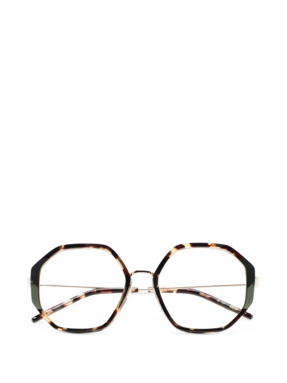 Kaleos Welch geometric-frame glasses - Marrone