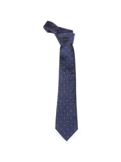 Altea polka-dot herringbone-weave tie