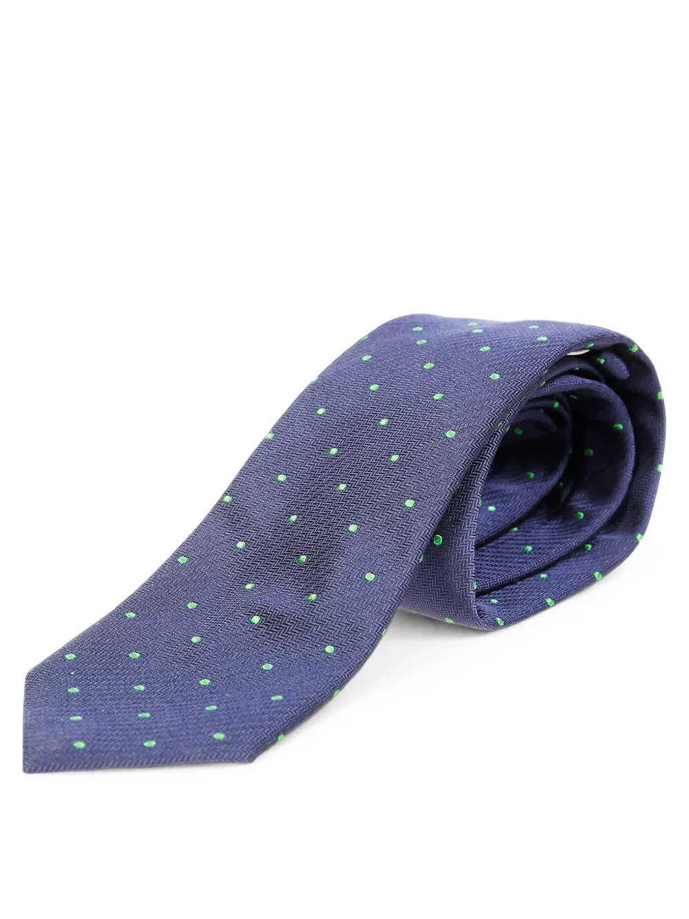 Altea Stropdas met visgraat-patroon en stippen Blauw