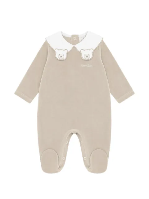 NANAN bear-embroidered babygrow