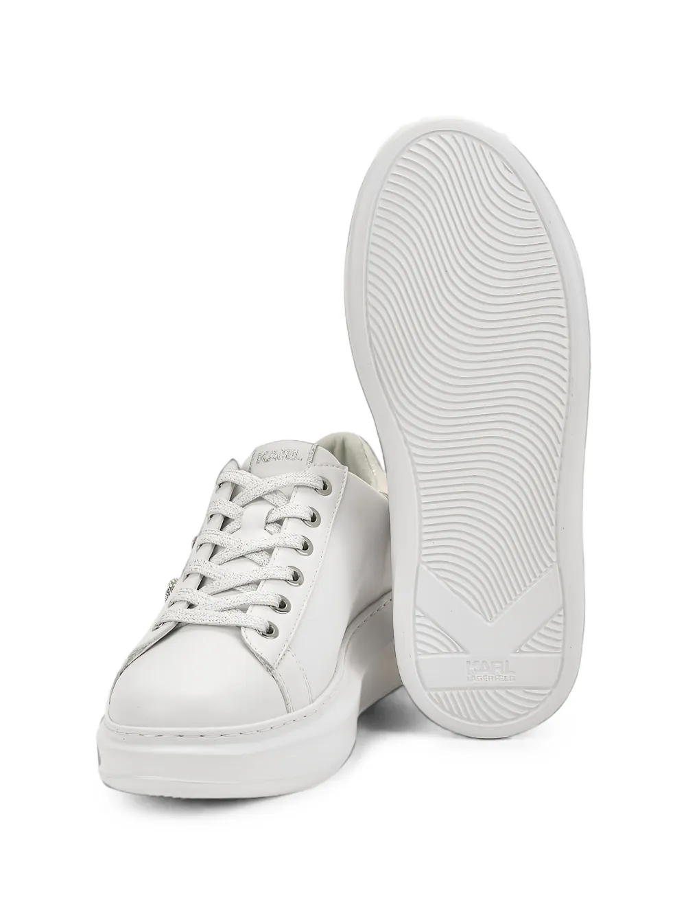 Karl Lagerfeld Kapri strass-logo sneakers Wit