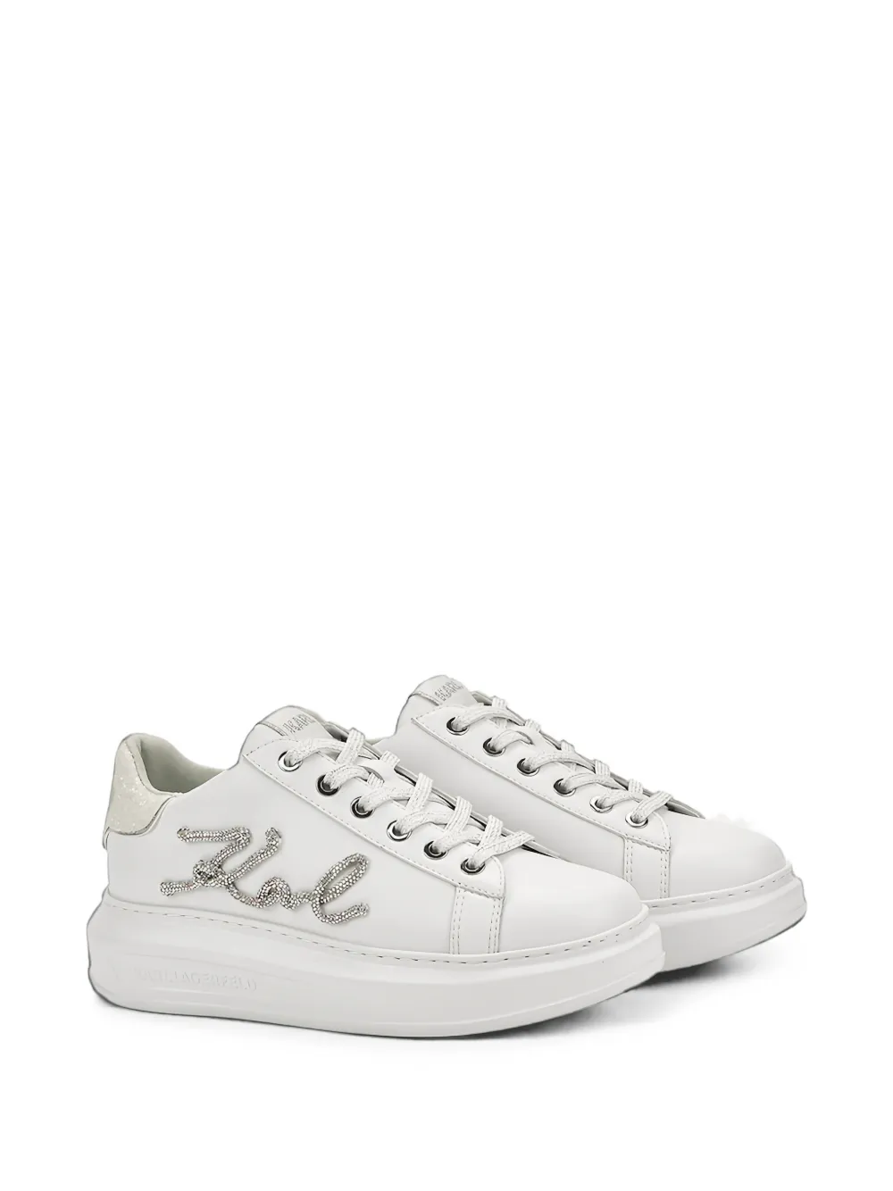 Karl Lagerfeld Kapri strass-logo sneakers Wit