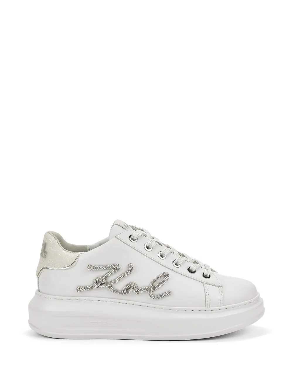 Karl Lagerfeld Kapri strass-logo sneakers Wit