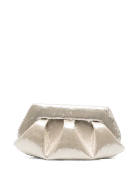 Themoirè Bios lurex-finish ruched clutch bag