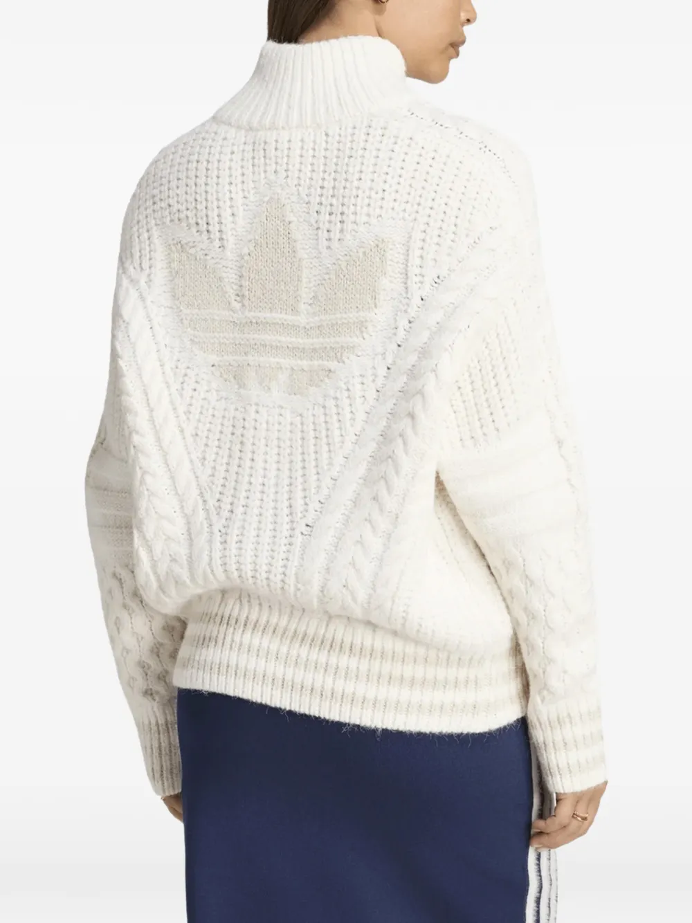 adidas Firebird cable-knit cardigan Wit