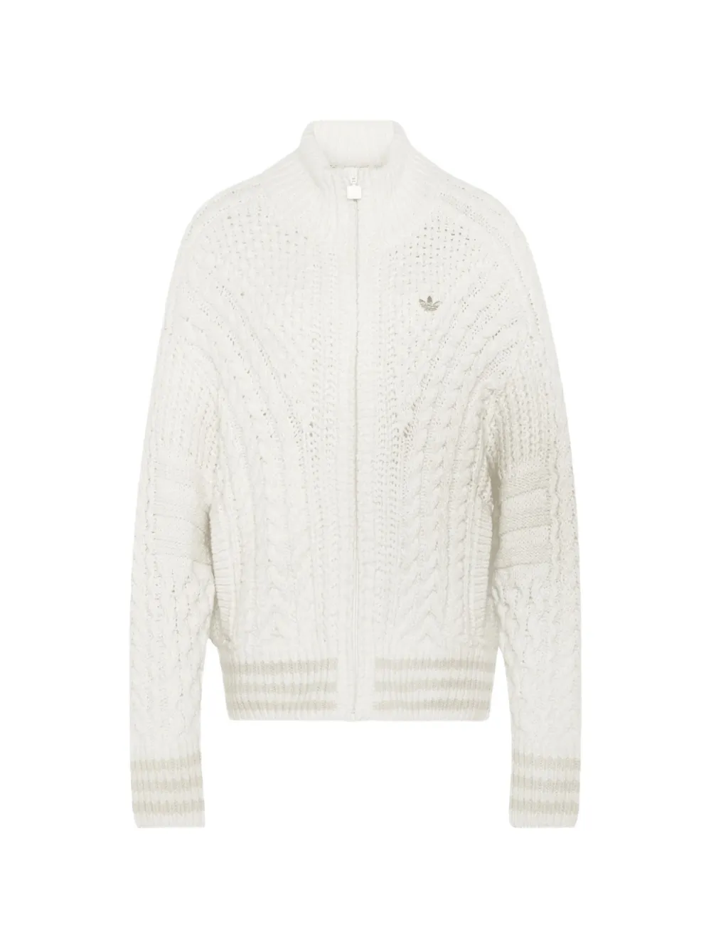 adidas Firebird cable-knit cardigan Wit
