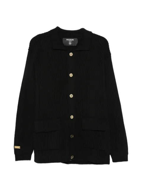 Balmain Kids ribbed-knit wool cardigan
