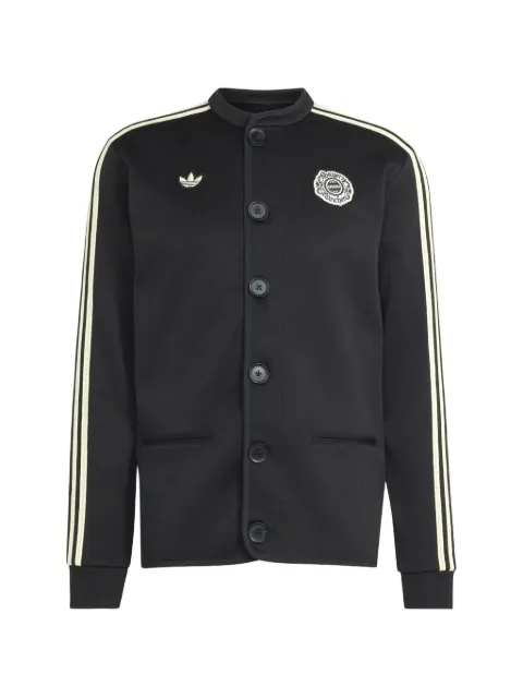 adidas logo-patch button-up sweater
