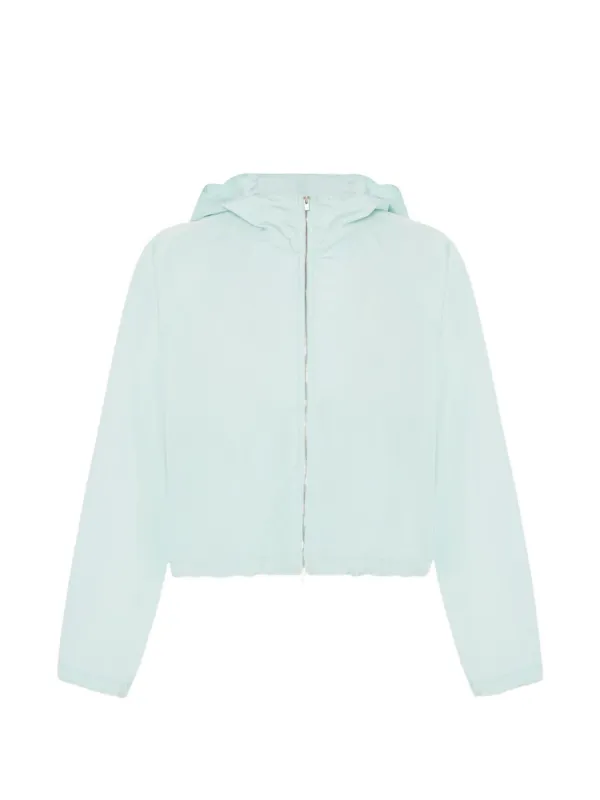 Another Tomorrow Hooded Blouson Jacket in Blue