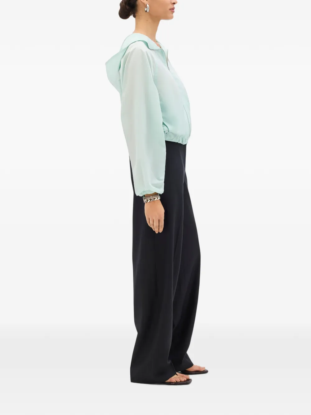 Another Tomorrow Leren shirtjack Blauw