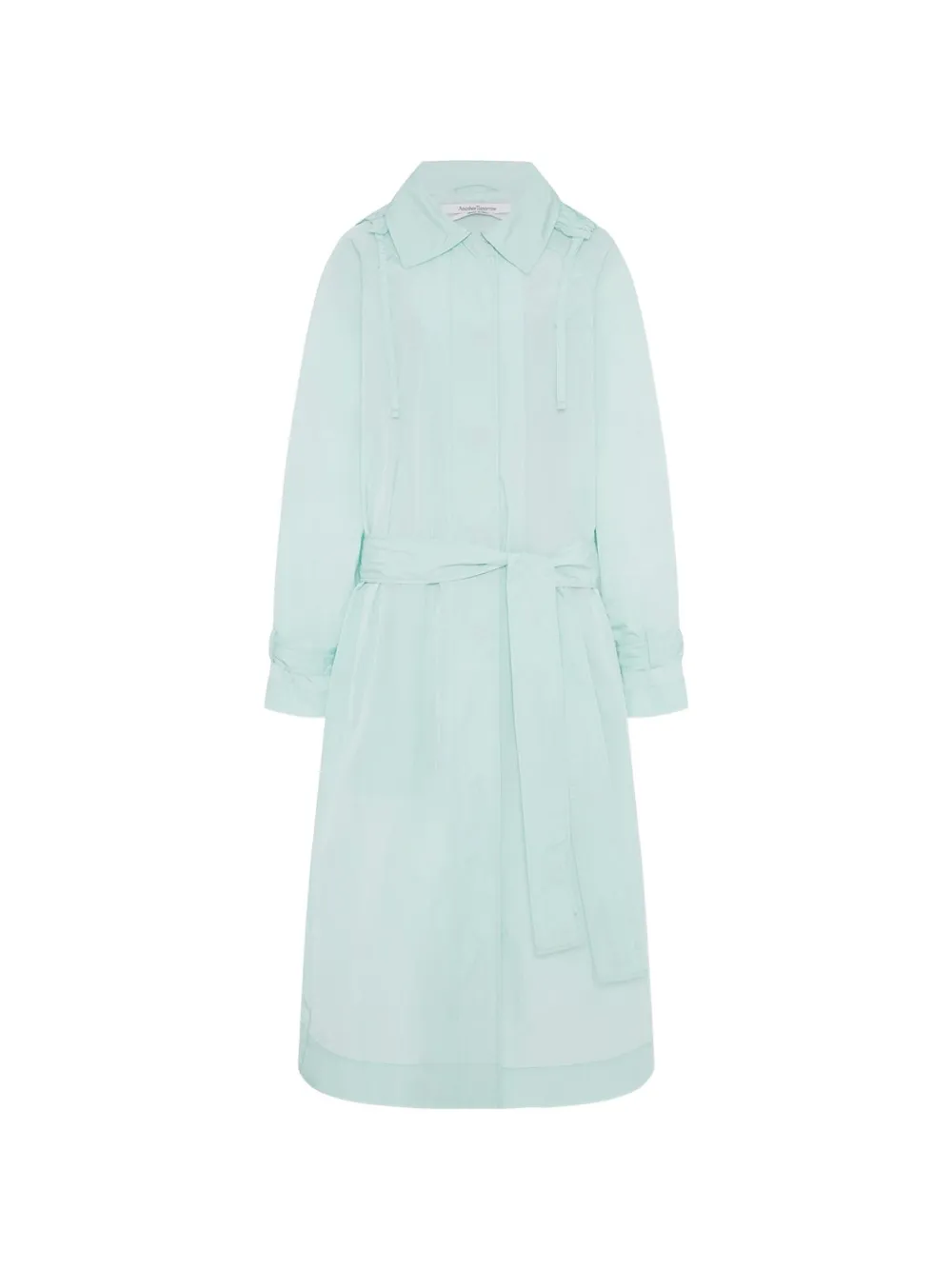 Another Tomorrow belted hooded trench coat - Blu