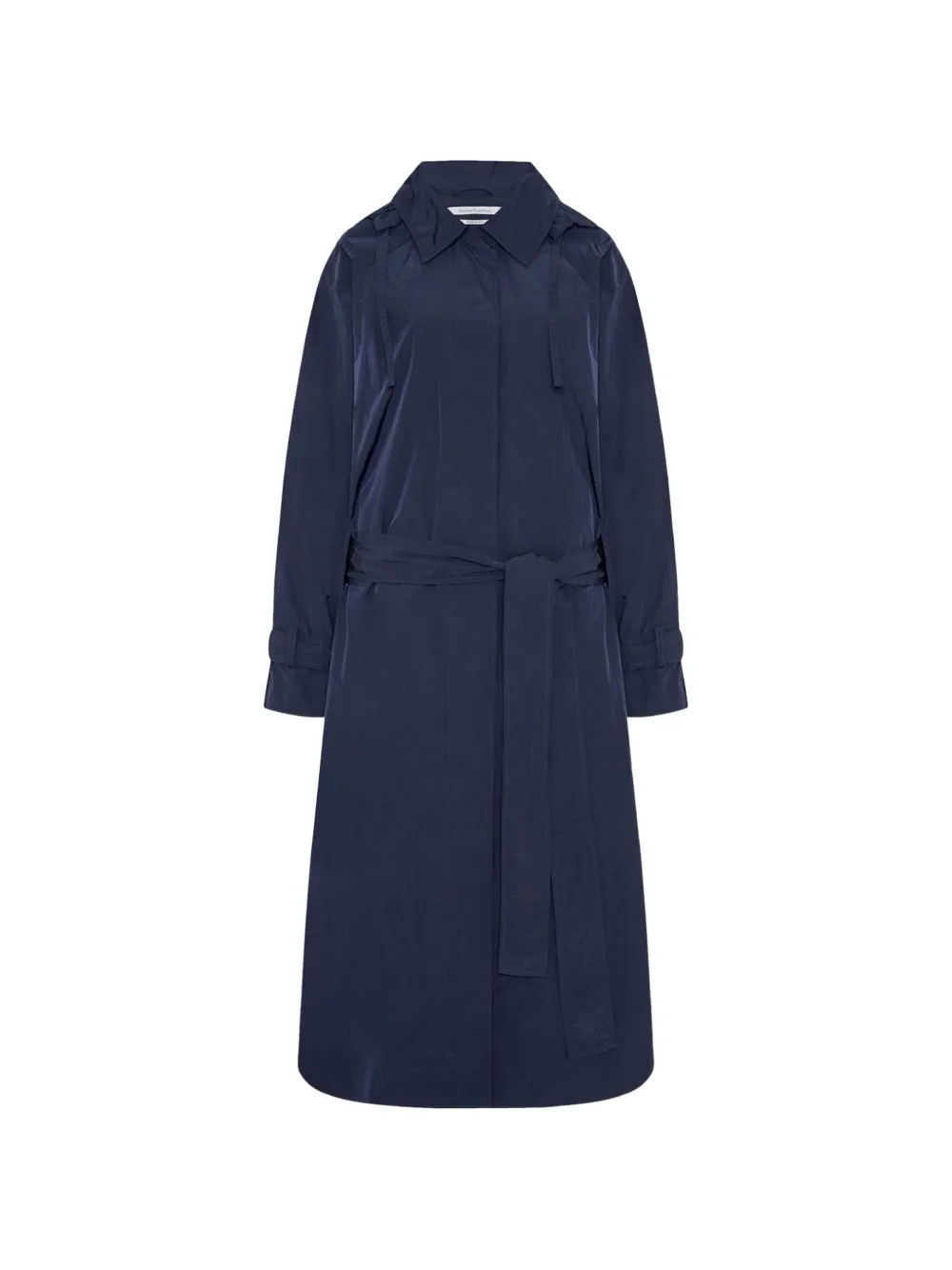 Another Tomorrow belted hooded trench coat - Blu