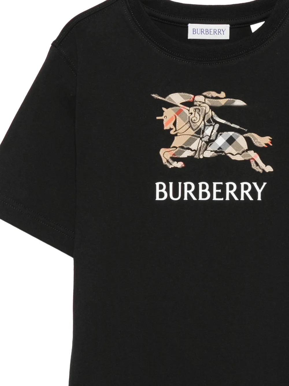 Burberry Kids Equestrian Knight Design T-shirt Zwart