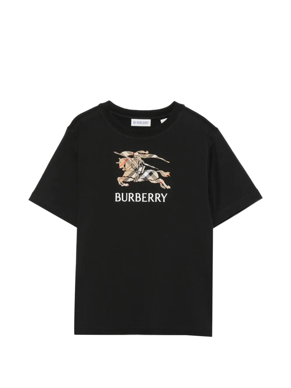 Burberry Kids Equestrian Knight Design T-shirt - Nero