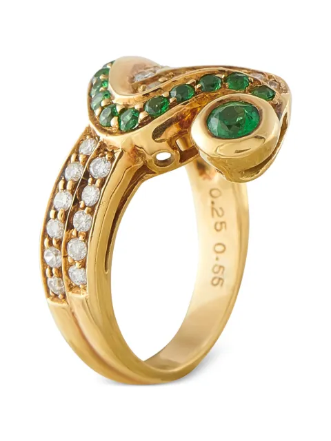 LB Exclusive tsavorite and diamond snake ring