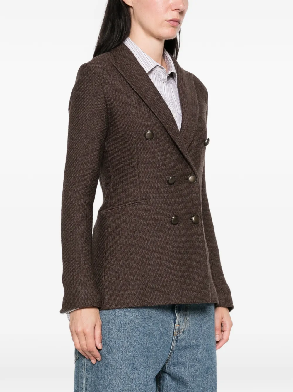 Circolo 1901 Wollen blazer met dubbele rij knopen Bruin