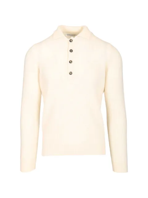 LUIGI GENTILE ribbed wool polo shirt