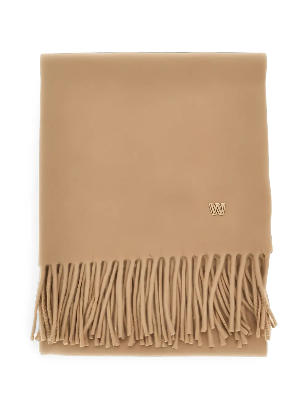 Weekend Max Mara fringed logo-embroidered scarf - Toni neutri