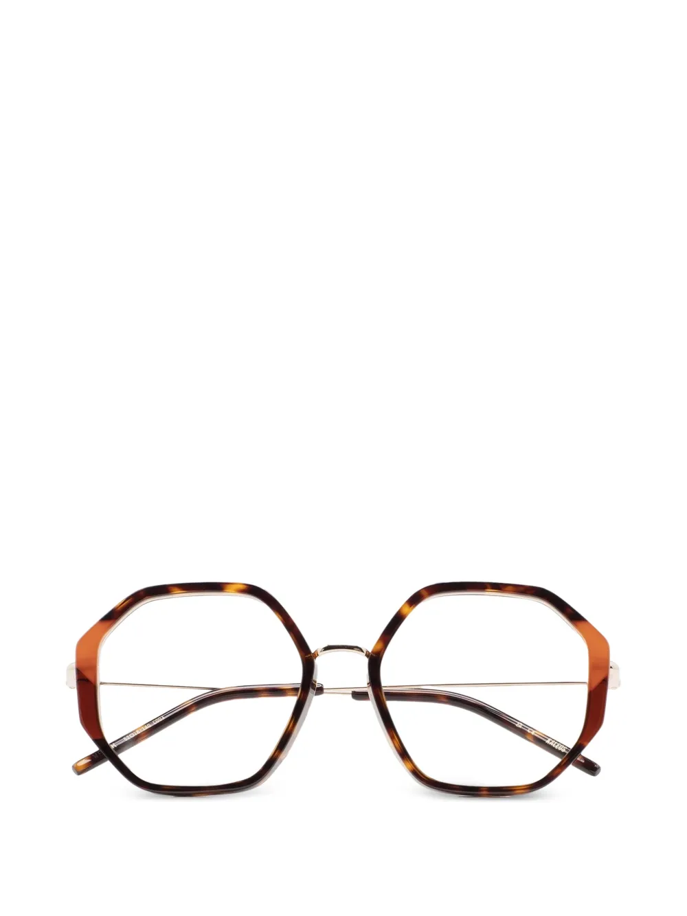 Kaleos Welch geometric-frame glasses - Marrone