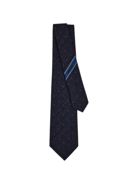 Ferragamo Gancini chevron jacquard tie