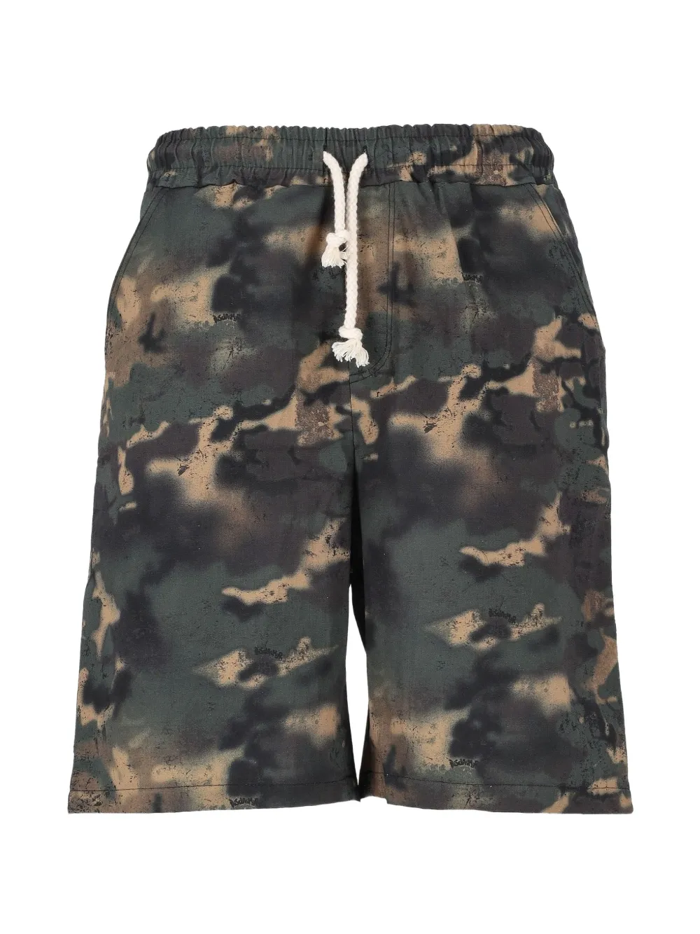 DISCLAIMER camouflage-print drawstring shorts - Grün