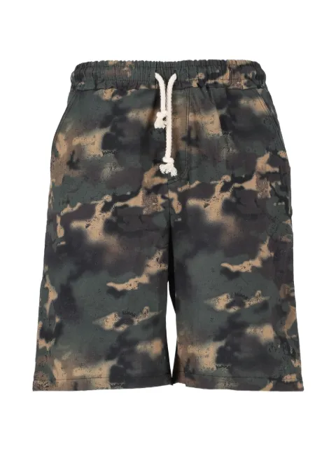 DISCLAIMER camouflage-print drawstring shorts