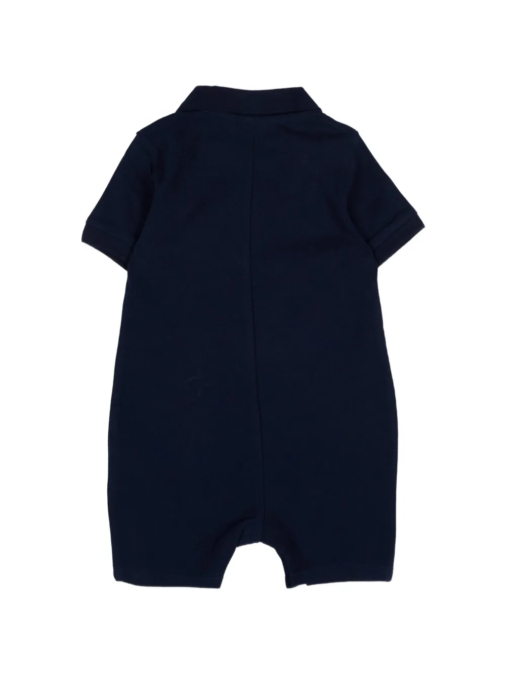 BOSS Kidswear Romper met logopatch en polokraag Blauw