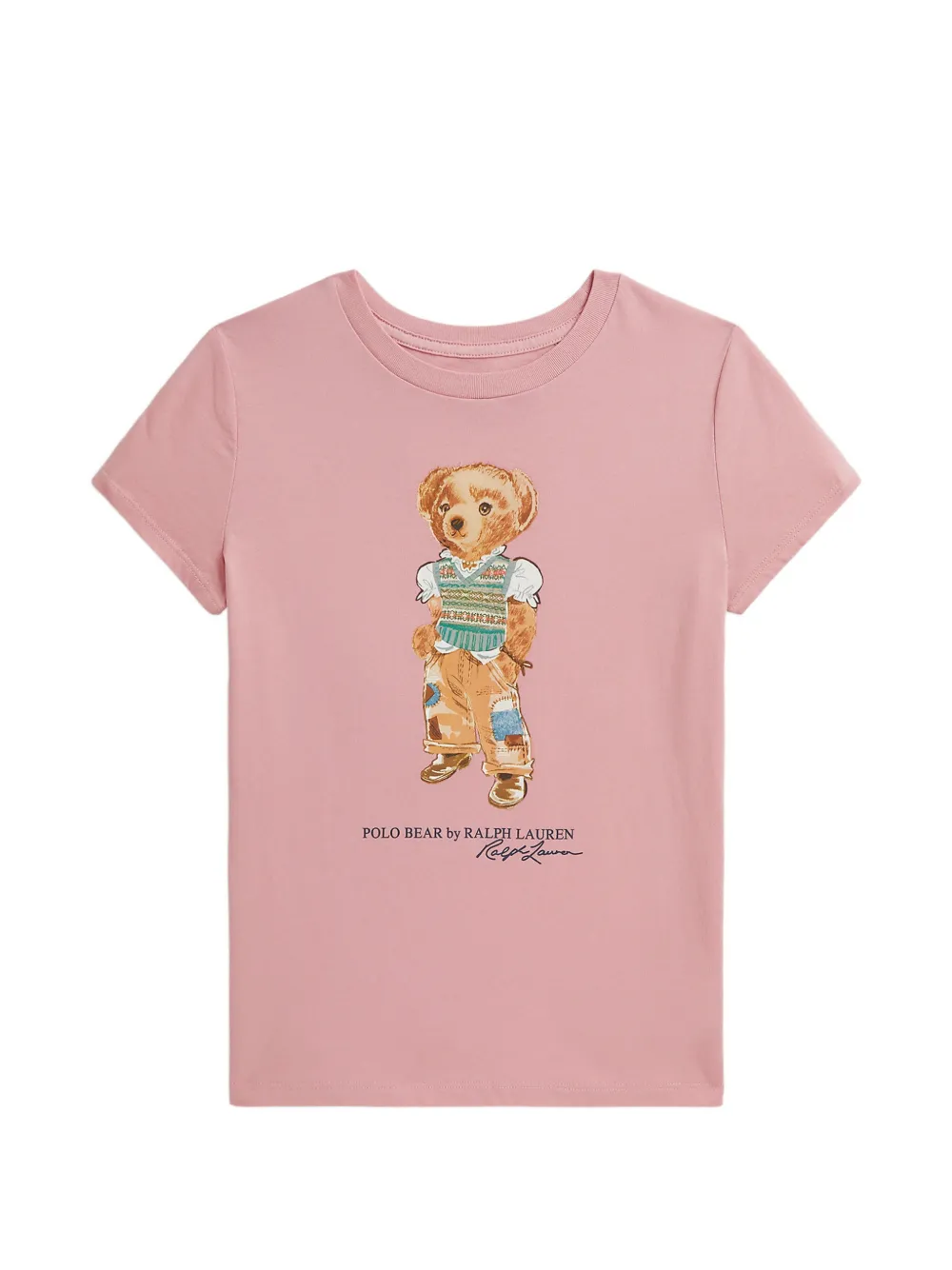 POLO RALPH LAUREN KIDS Polo Bear cotton jersey T-shirt - Rosa