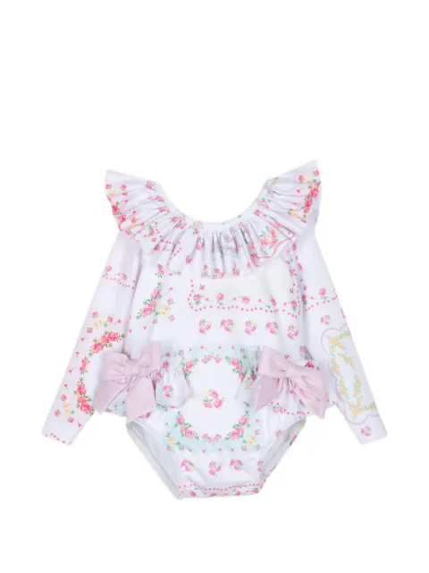 Patachou floral-print ruffled swimsuit