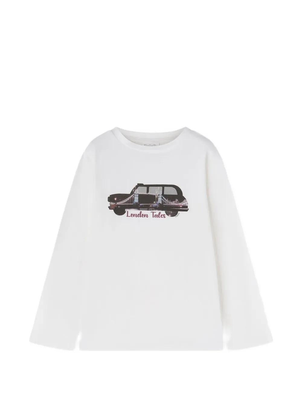 NANAN taxi-print long-sleeved T-shirt - Bianco