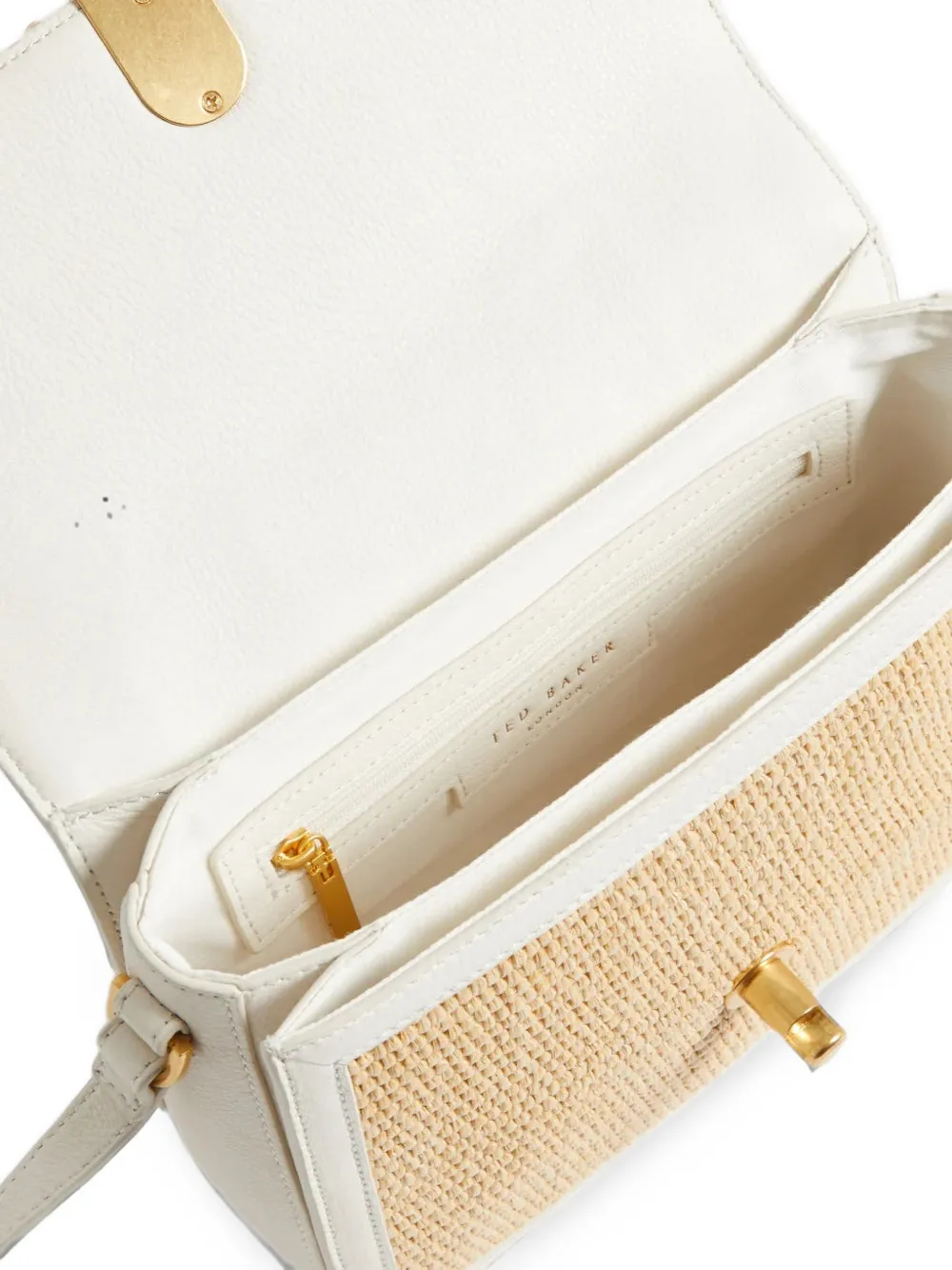 Ted Baker Grote Kkassia heuptas met geweven design en leren afwerking Beige