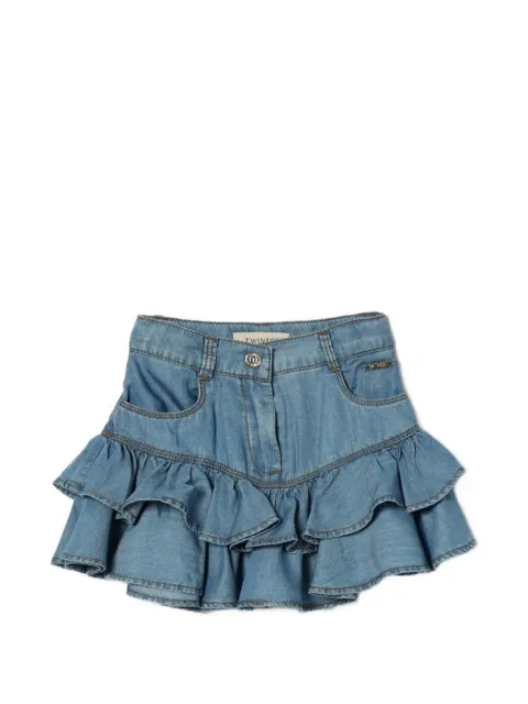 TWINSET Kids falda vaquera con volantes a capas escalonadas