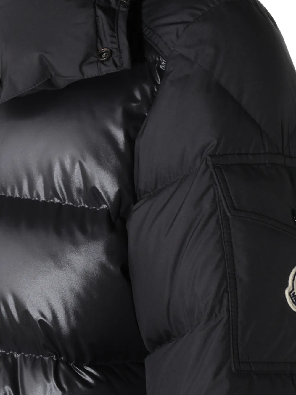 Moncler Maya gewatteerd gevoerd jack Zwart