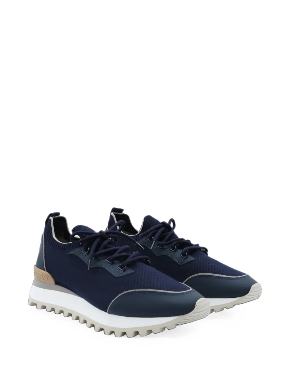 Eleventy panelled knit sneakers Blauw
