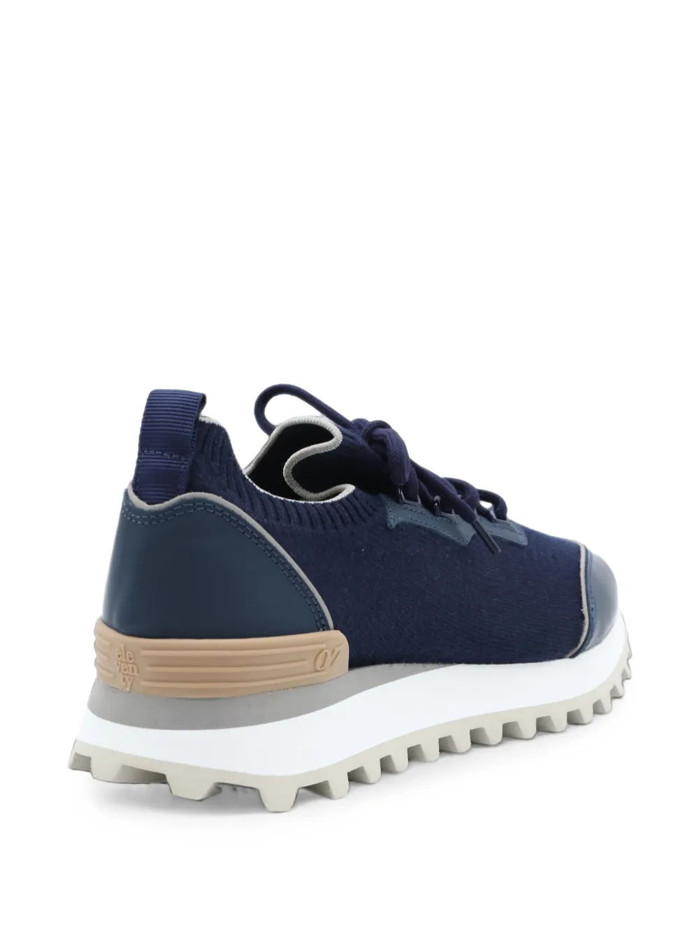 Eleventy panelled knit sneakers Blauw