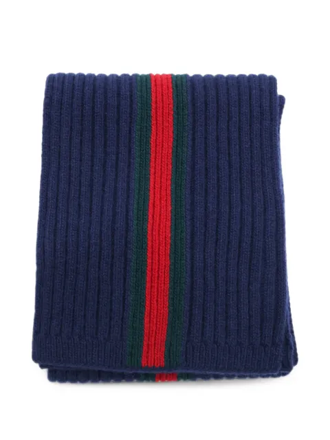 Gucci Kids web stripe ribbed scarf