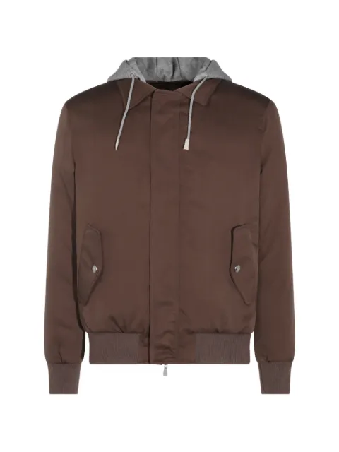 Eleventy silk hooded jacket