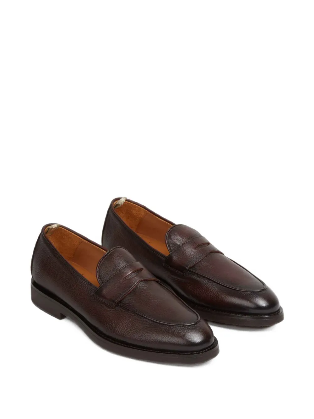 Officine Creative grainy-leather penny loafers Bruin