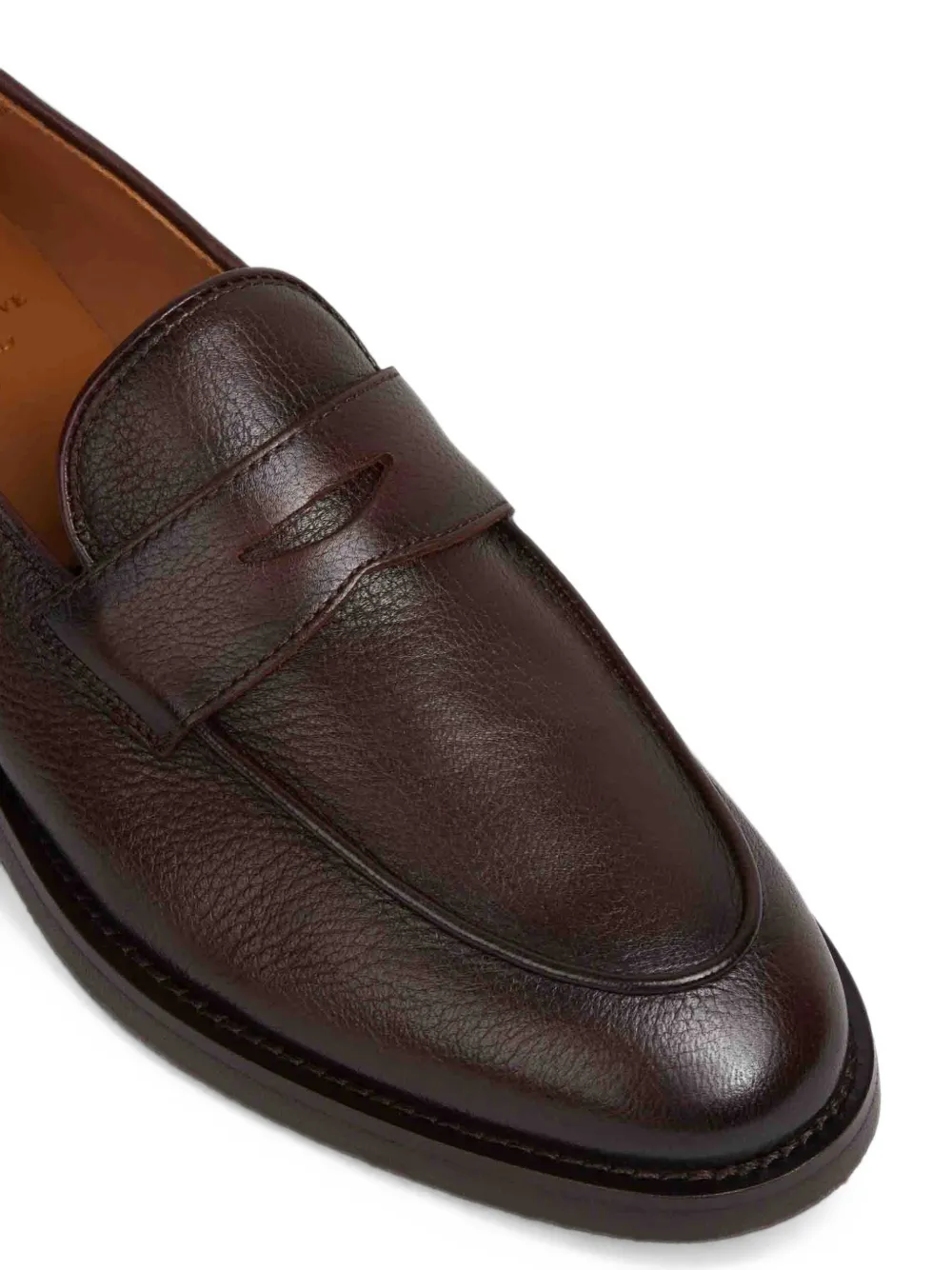 Officine Creative grainy-leather penny loafers Bruin
