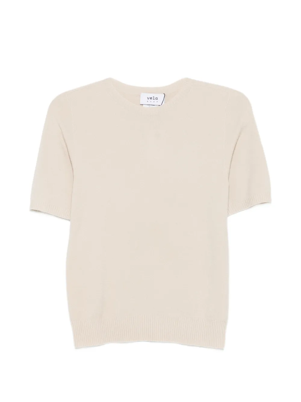 VELA SHOP short-sleeve ribbed-trim sweater