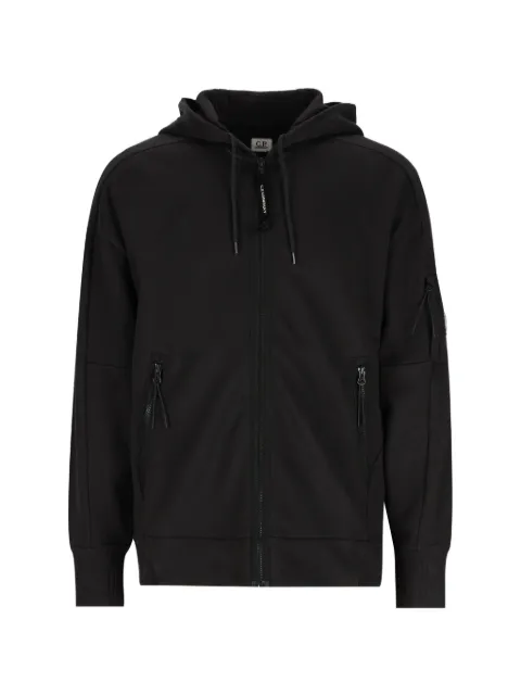 C.P. Company diagonal raised fleece hooded zip Lens sweatshirt